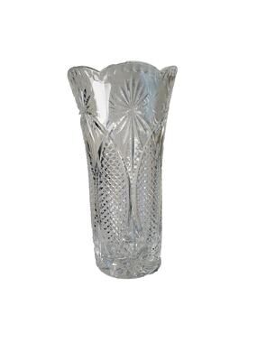 Vintage Royal Crystal Rock Dorico 24% Lead Crystal Vase RCR Italy Heavy Hob Nail